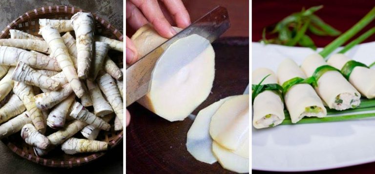 Độc đáo hương vị đắng ngọt của Măng vầu cuốn thịt 