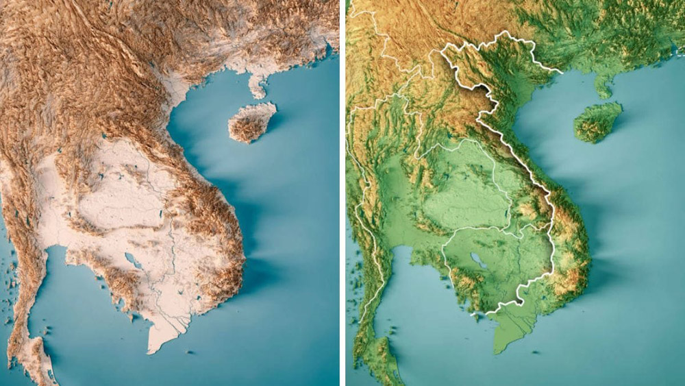 Bản đồi địa hình Việt Nam